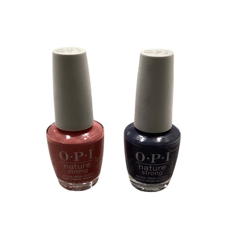 OPI Nature Strong Vegan Nail Lacquer Duo Pink‎ and Navy Blue Natural Origin 15ml